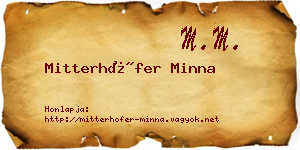 Mitterhöfer Minna névjegykártya